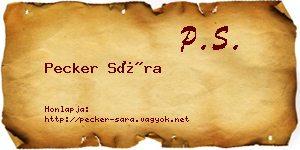 Pecker Sára névjegykártya